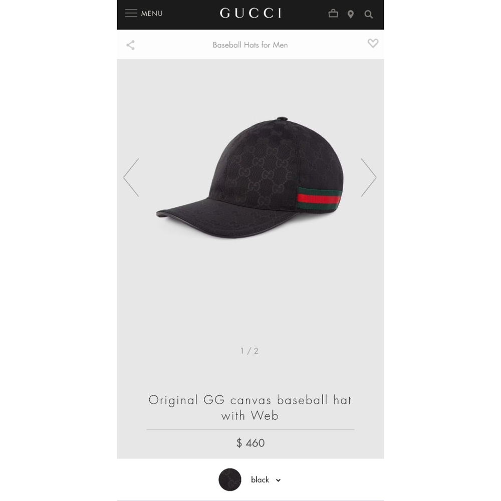 Gucci Original GG Canvas Baseball Hat (Medium), Free Shipping!